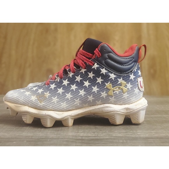 Under Armour Spotlight Franchise USA Football Cleats Youth Size 1Y - Picture 3 of 11